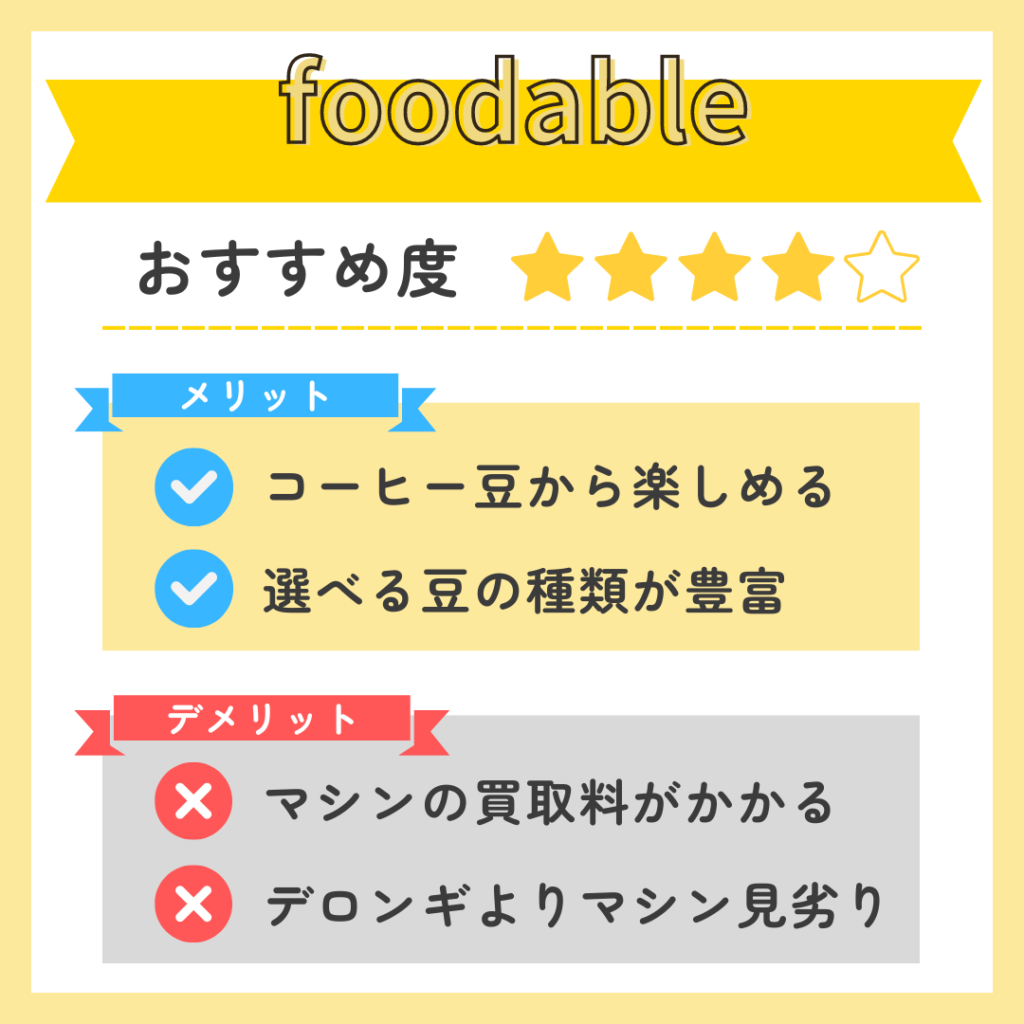 foodableのメリット・デメリット